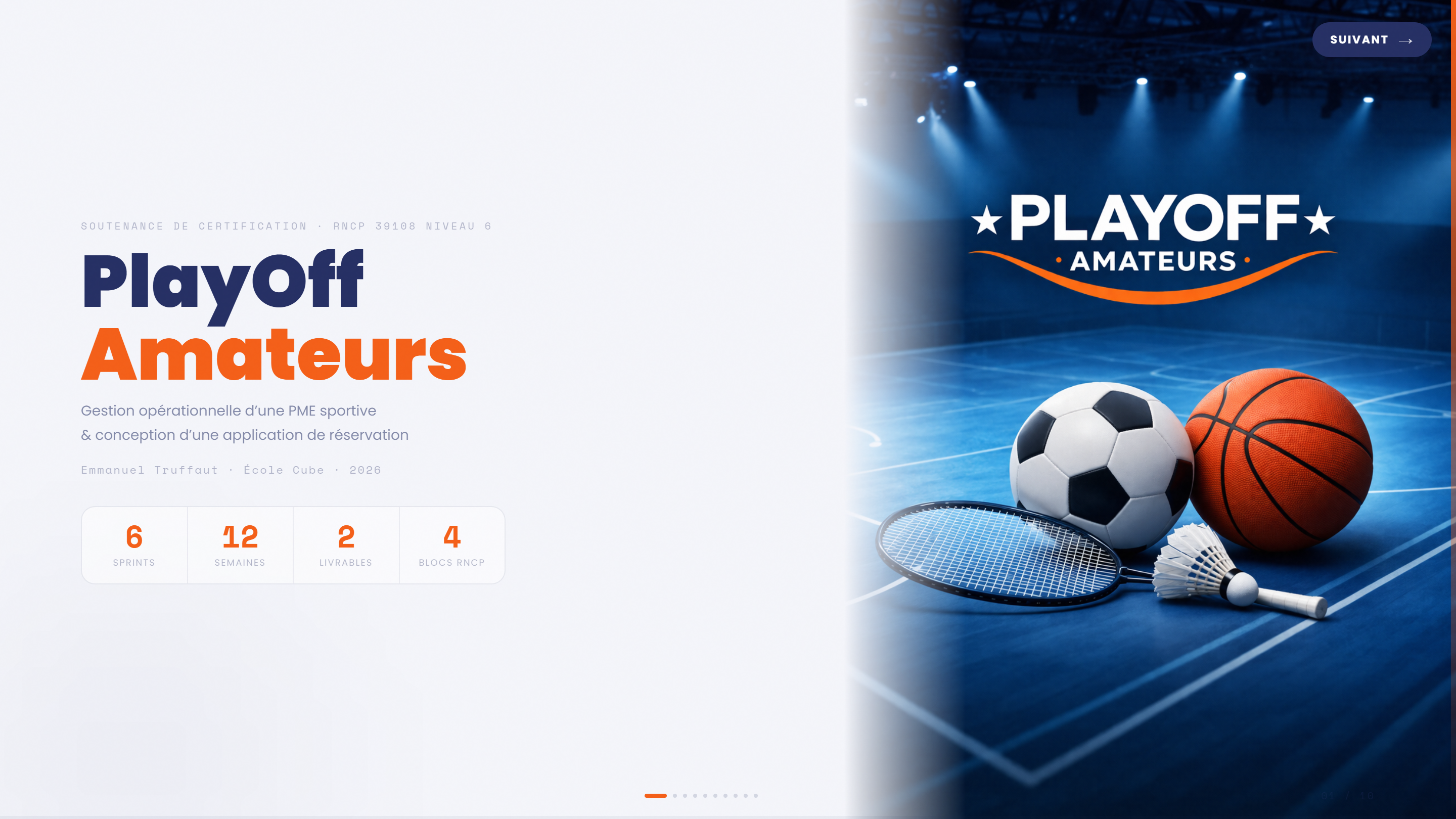 PlayOff Amateurs, plateforme de réservation sportive amateur